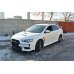 Накладка сплиттер на передний бампер вариант 5 на Mitsubishi Lancer X Evo